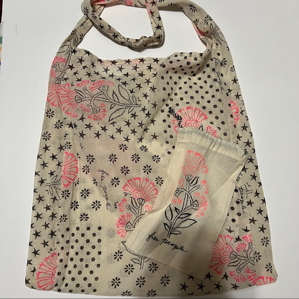 free People canvas shoulder bag with pouch